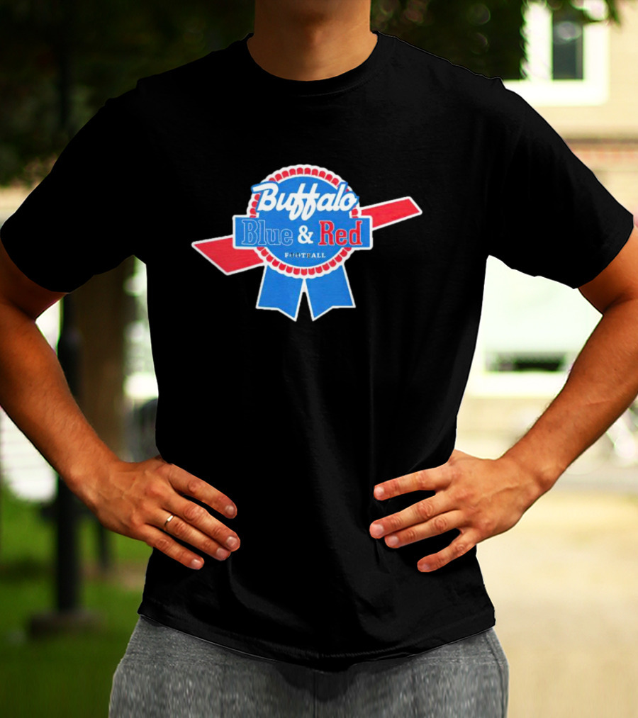 Buffalo Blue And Red Football Logo Emblem T-Shirt