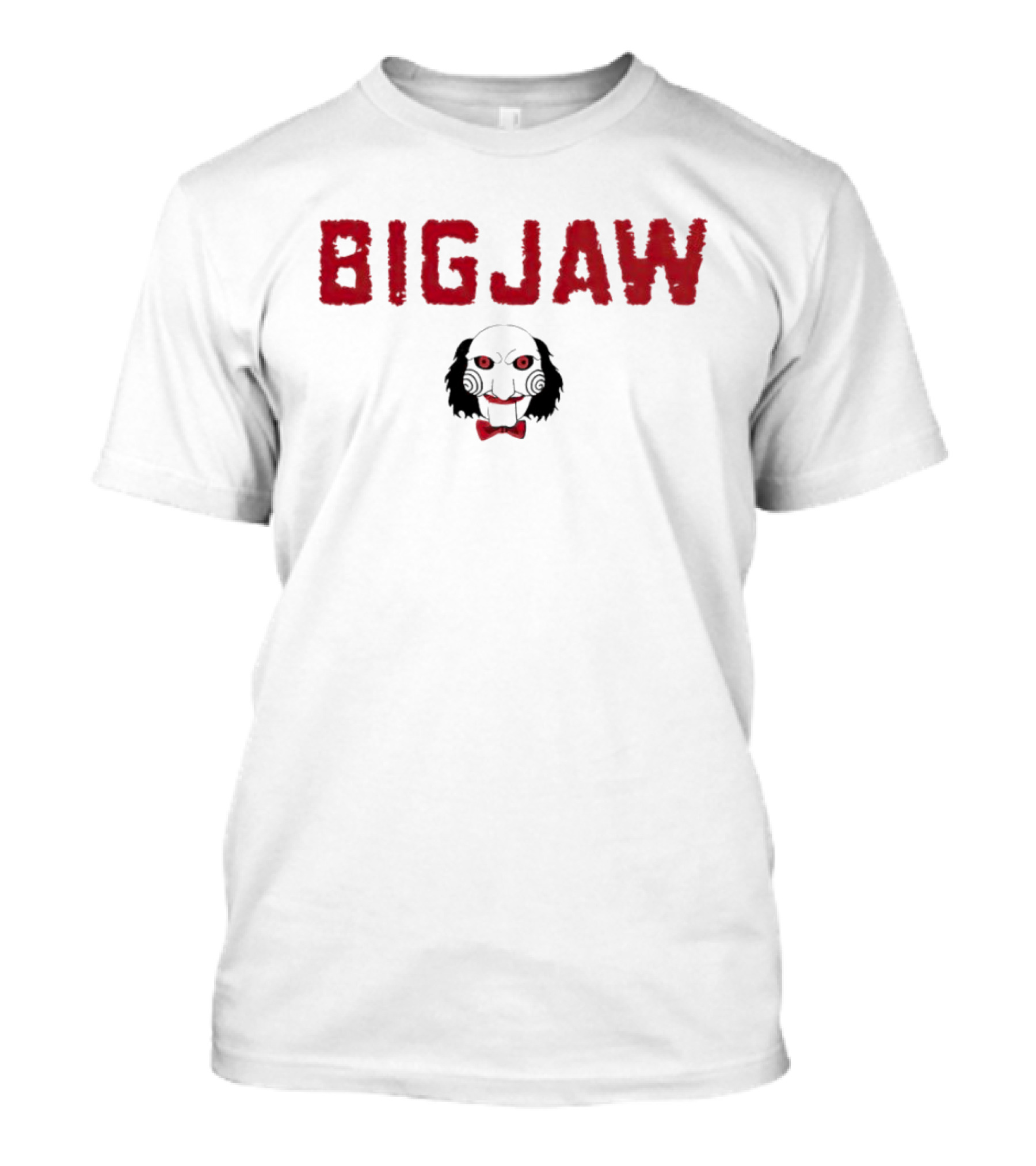 Jigsaw Big Jaw Red Text With Puppet T-Shirt
