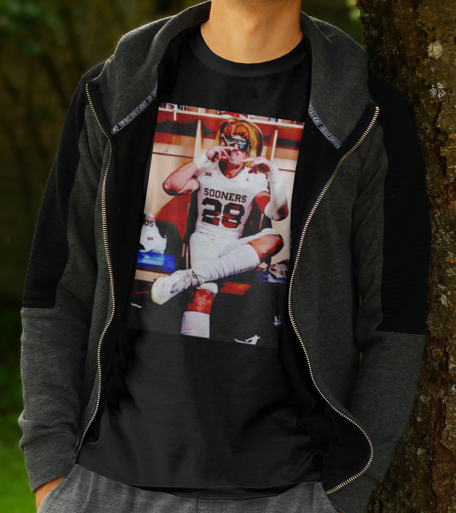 Sooners 28 Danny Stutsman Red River Rivalry Football Locker Room Image T-Shirt