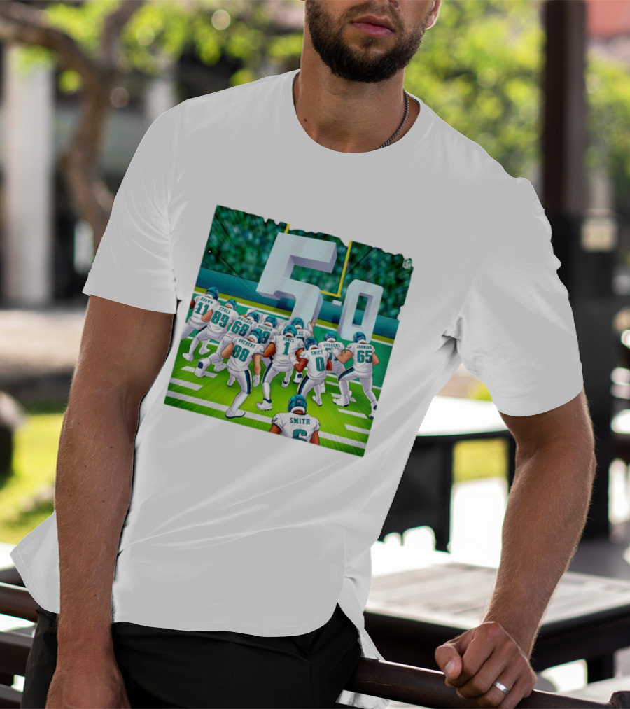 5-0 Brotherly Shove Undefeated Philadelphia Eagles Team Formation T-Shirt