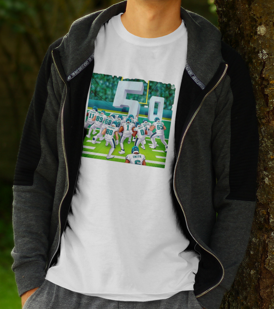 5-0 Brotherly Shove Undefeated Philadelphia Eagles Team Formation T-Shirt