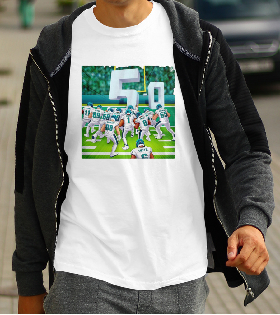 5-0 Brotherly Shove Undefeated Philadelphia Eagles Team Formation T-Shirt