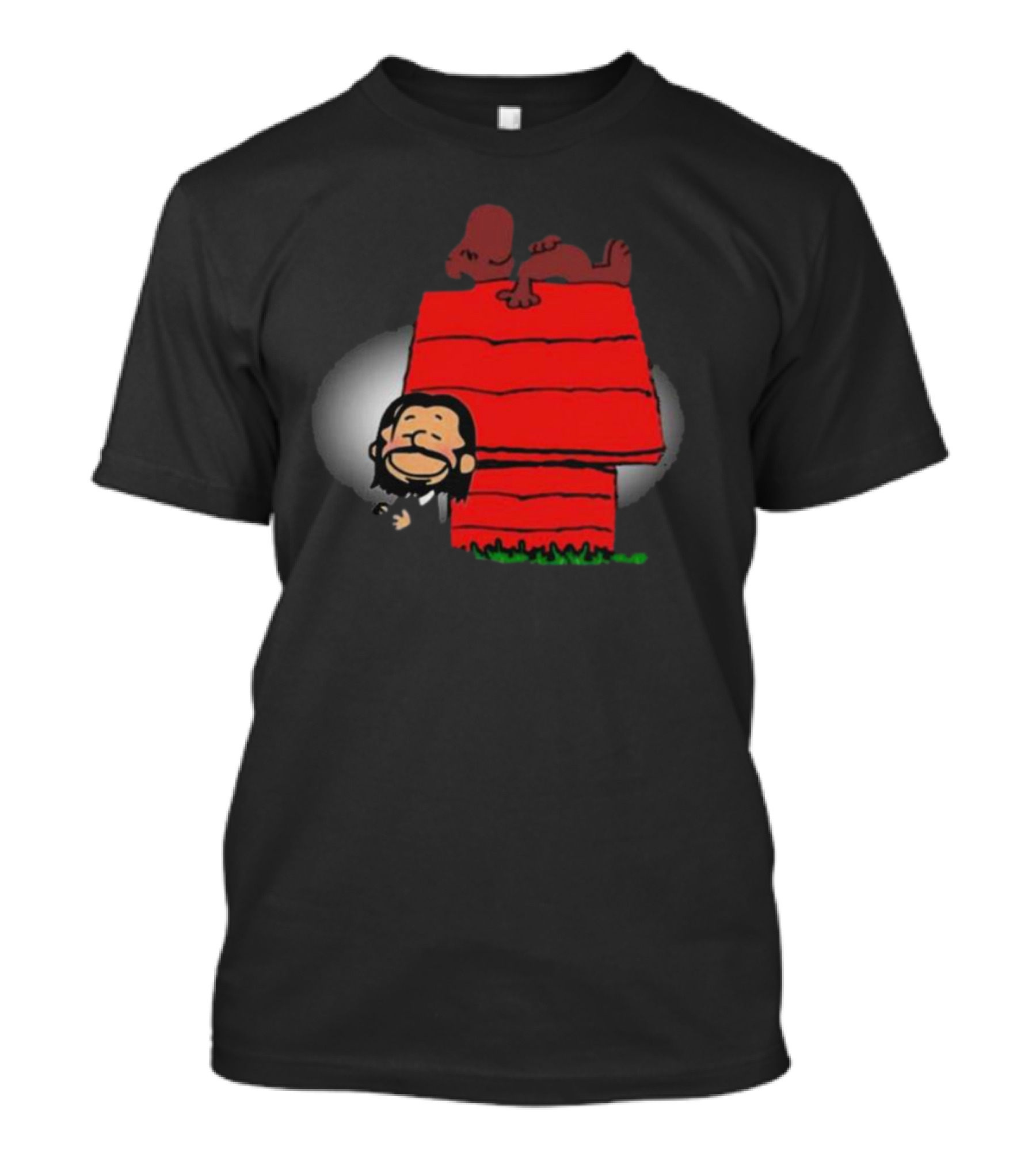 John Wick And Snoopy On Red Doghouse Crossover T-Shirt