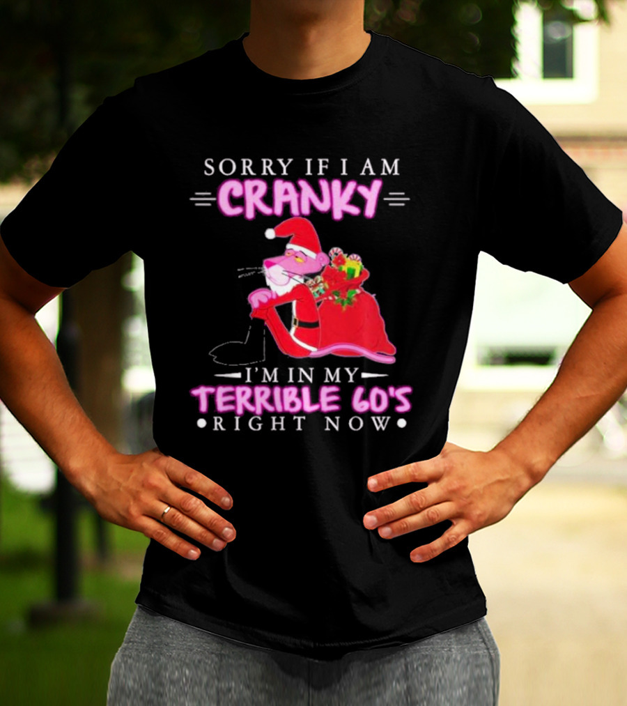 Sorry If I Am Cranky Pink Panther Santa I'm In My Terrible 60's Right Now T-Shirt