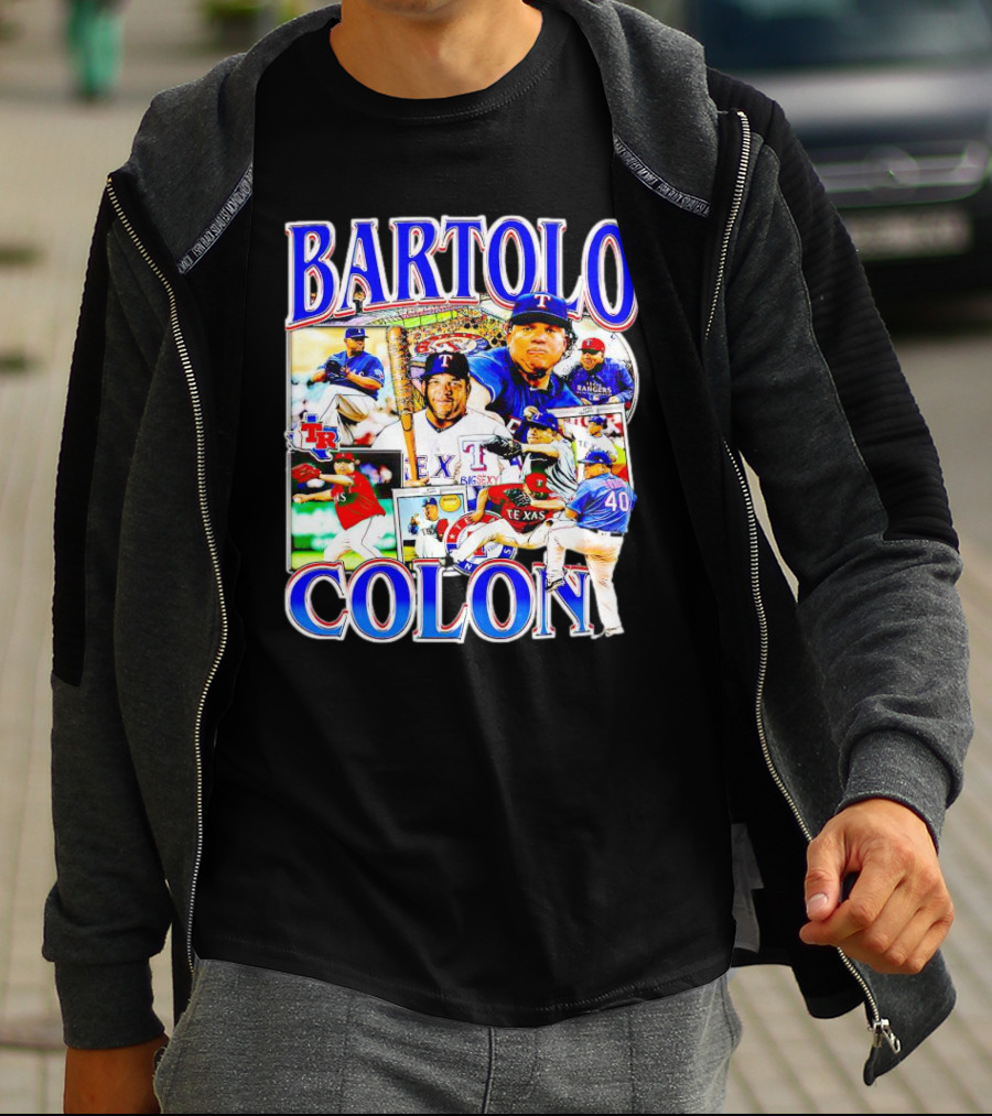 BARTOLO COLÓN Texas Rangers Pitching Action Collage T-Shirt