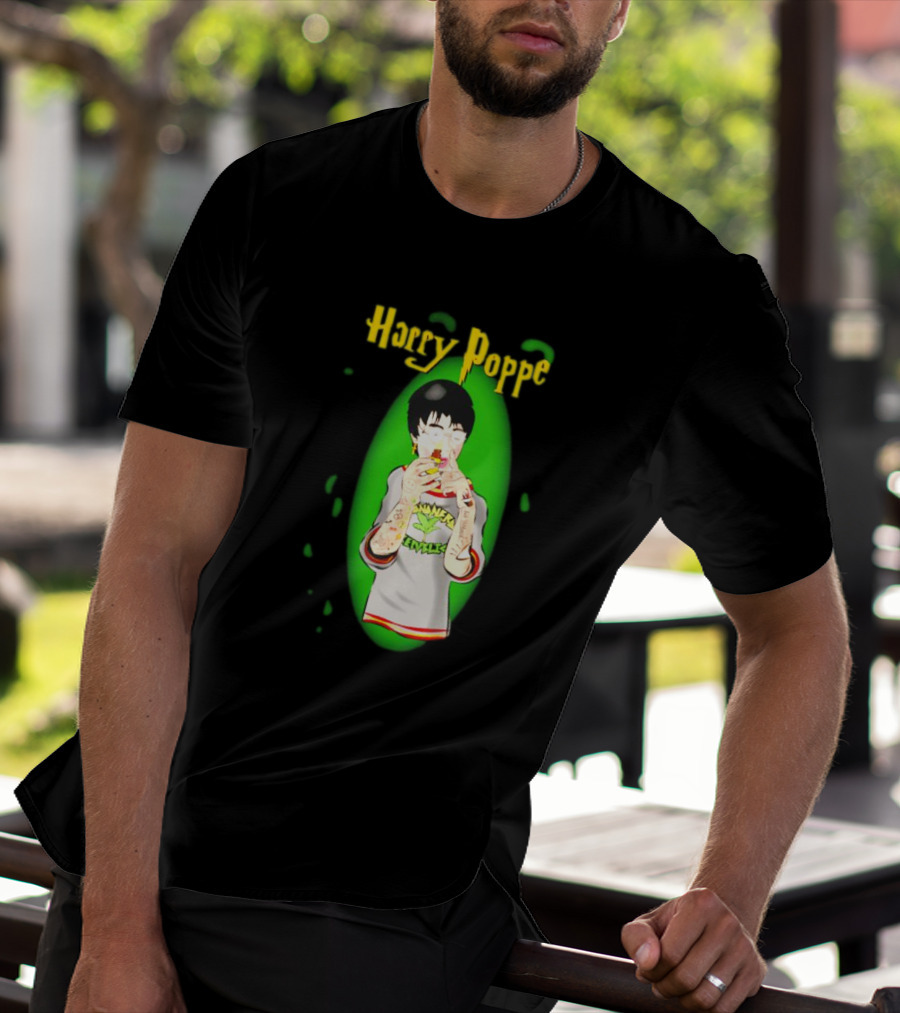 Harry Poppe Marijuana Dude With Tattoo Sleeves Smoking Weed T-Shirt