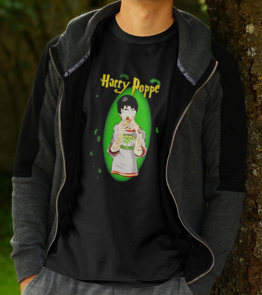 Harry Poppe Marijuana Dude With Tattoo Sleeves Smoking Weed T-Shirt