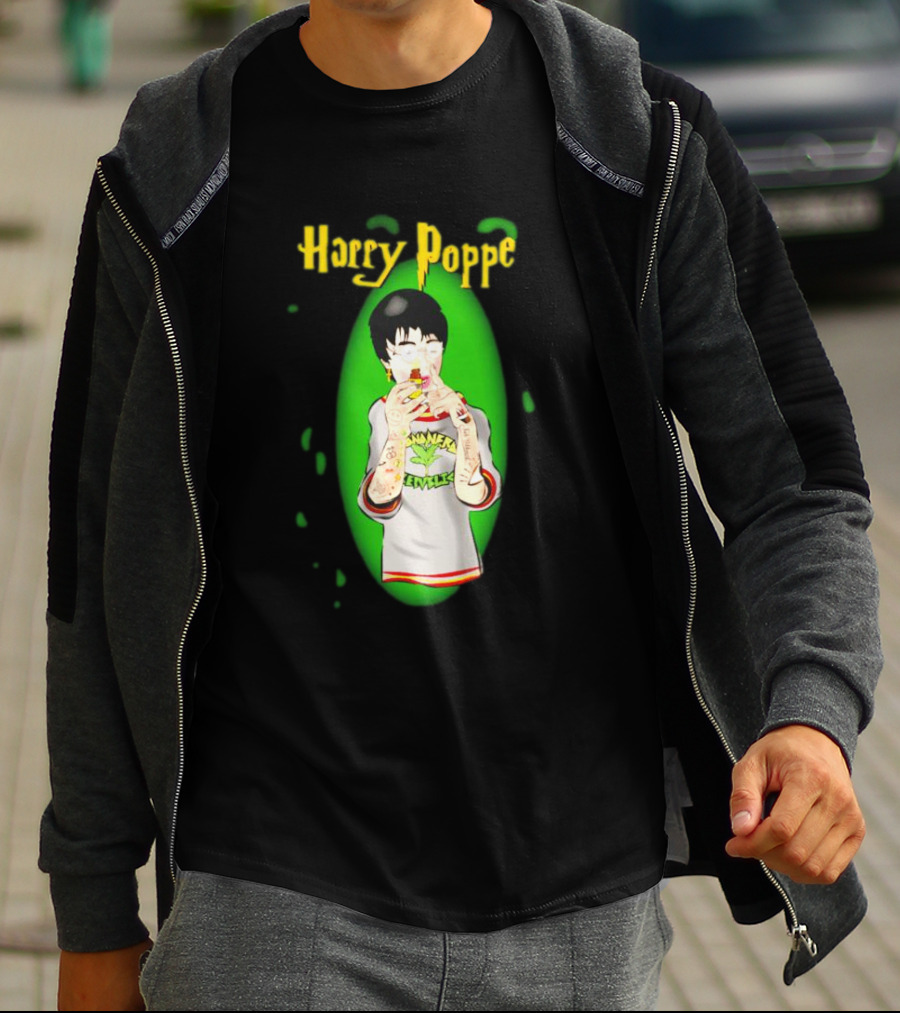 Harry Poppe Marijuana Dude With Tattoo Sleeves Smoking Weed T-Shirt