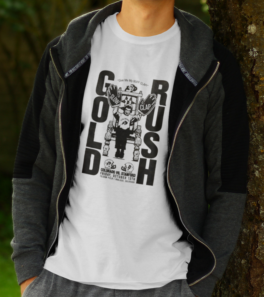 Colorado Buffaloes Gold Rush Colorado Vs. Stanford Friday October 13th Folsom Field Boulder Colorado T-Shirt