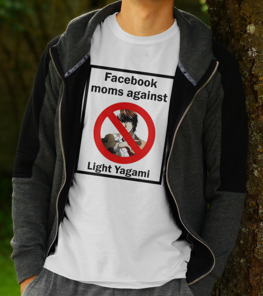 Facebook Moms Against Light Yagami Red No Symbol Anime Character T-Shirt