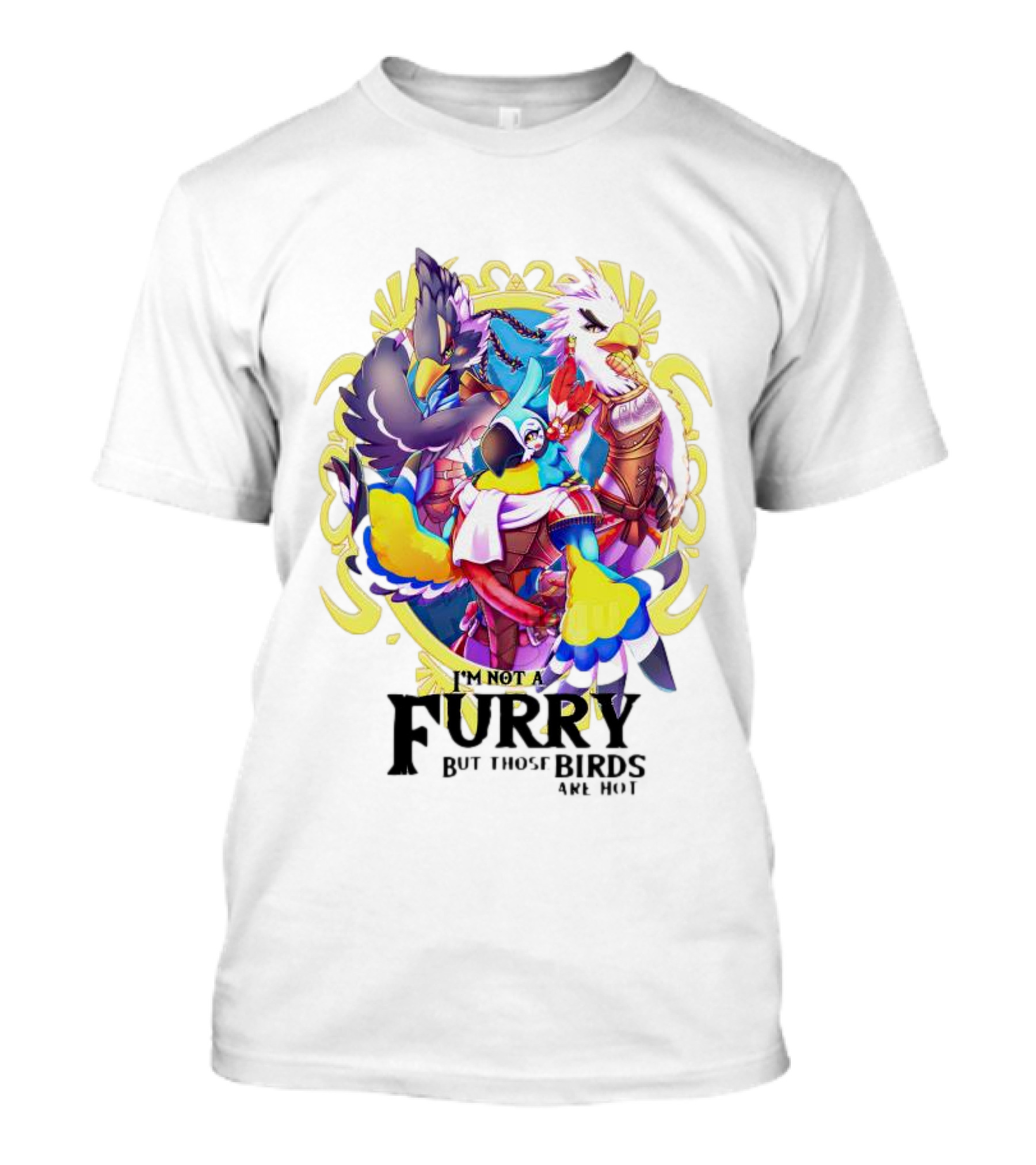 I’m Not A Furry But Those Birds Are Hot Fantasy Creature Collage T-Shirt