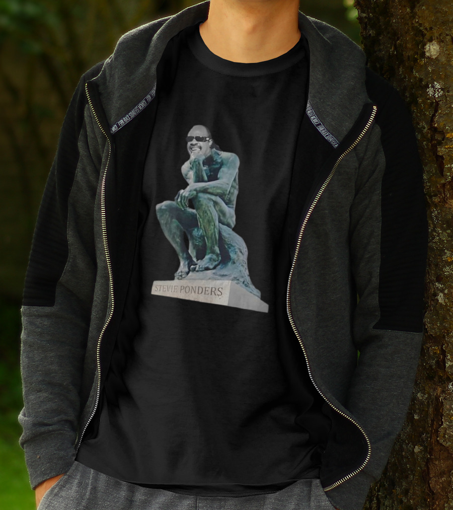 Stevie Ponders Roman Statue Stevie Wonder Pun T-Shirt