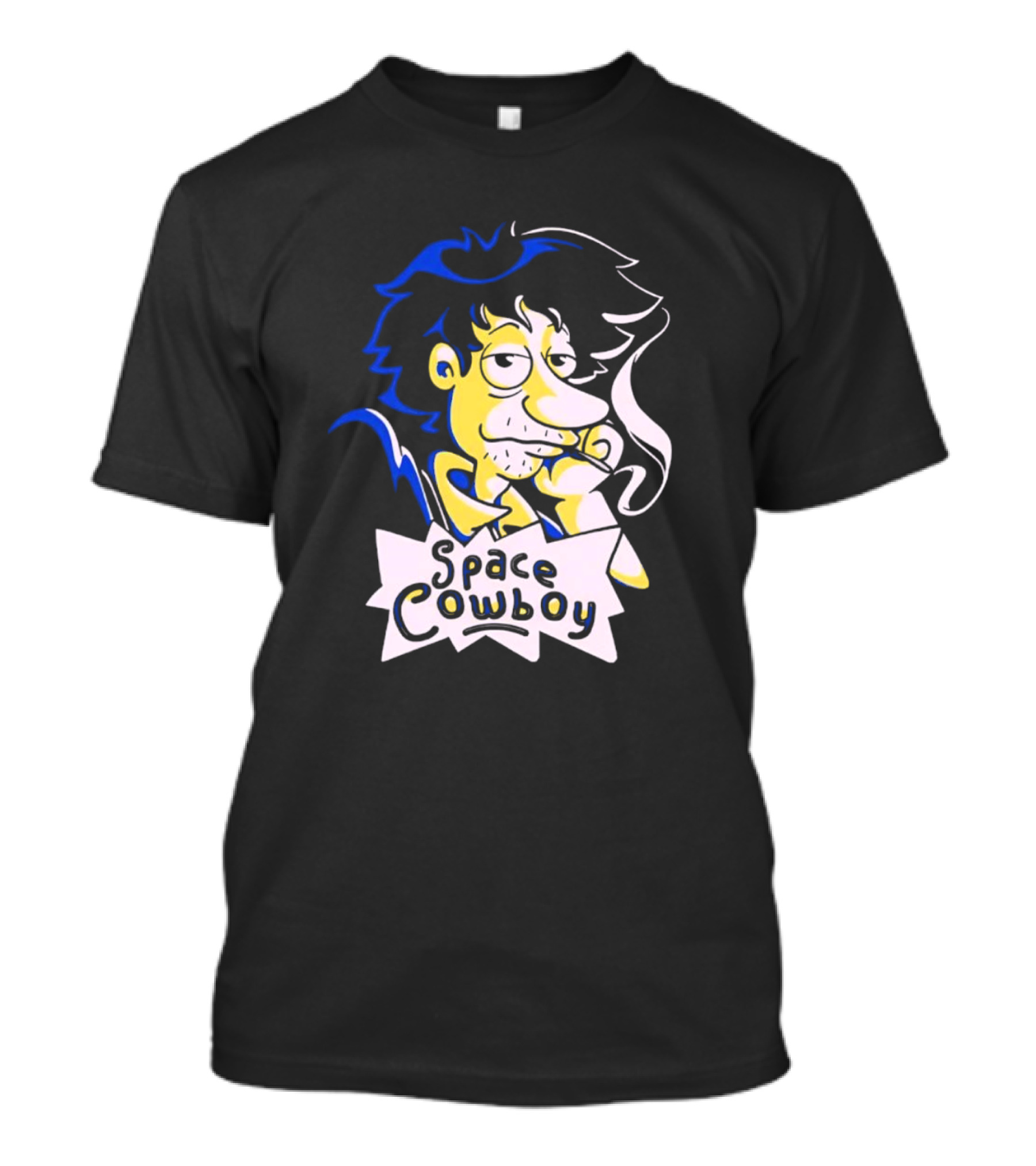 Space Cowboy Smoking Cartoon Character T-Shirt