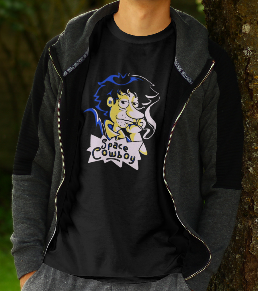 Space Cowboy Smoking Cartoon Character T-Shirt