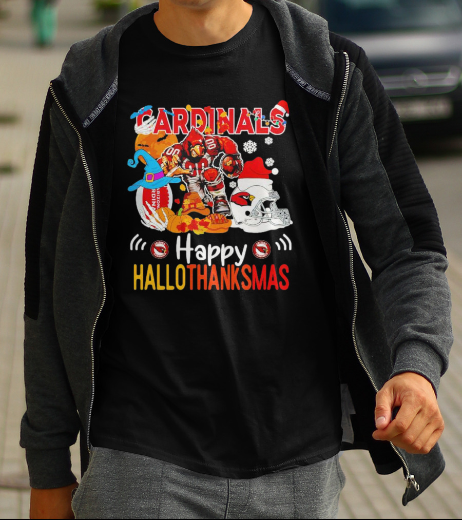 Cardinals Mascot 88 Happy Hallothanksmas Arizona T-Shirt