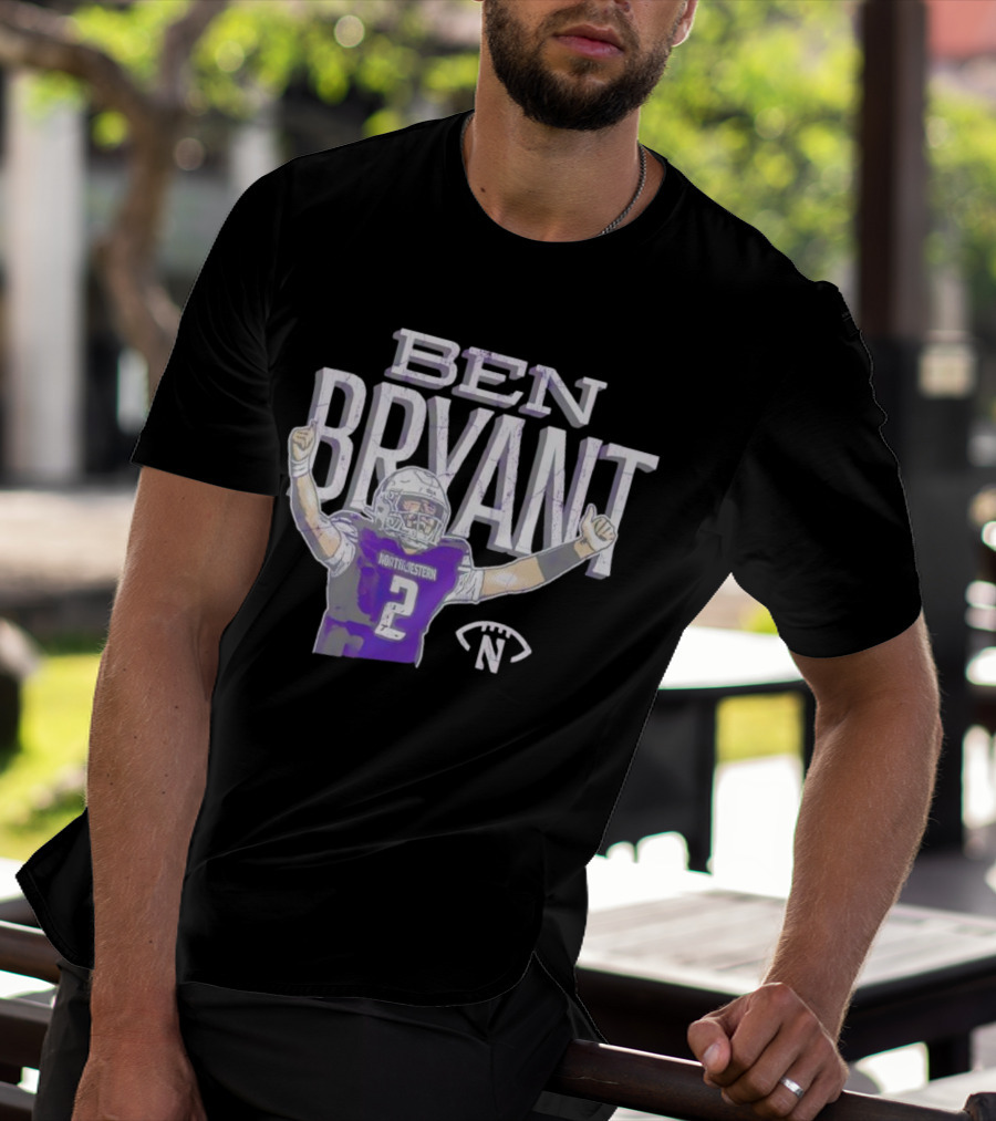 Ben Bryant Northwestern Football Player Number 2 Victory Pose T-Shirt