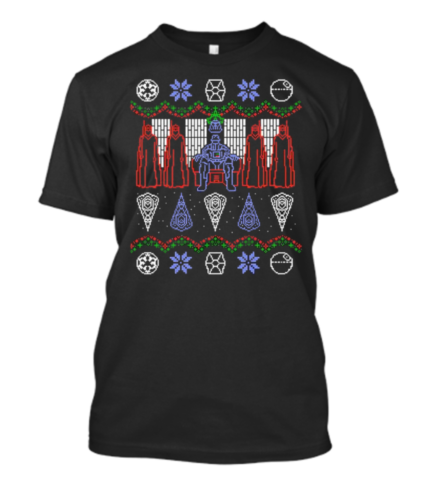 Darker Christmas With Galactic Empire Forces And Spacecraft Ornaments T-Shirt