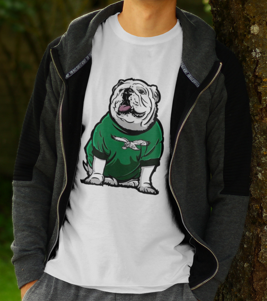 Dawg In Philadelphia Eagles Green Mascot Shirt With Bulldog And Eagle T-Shirt