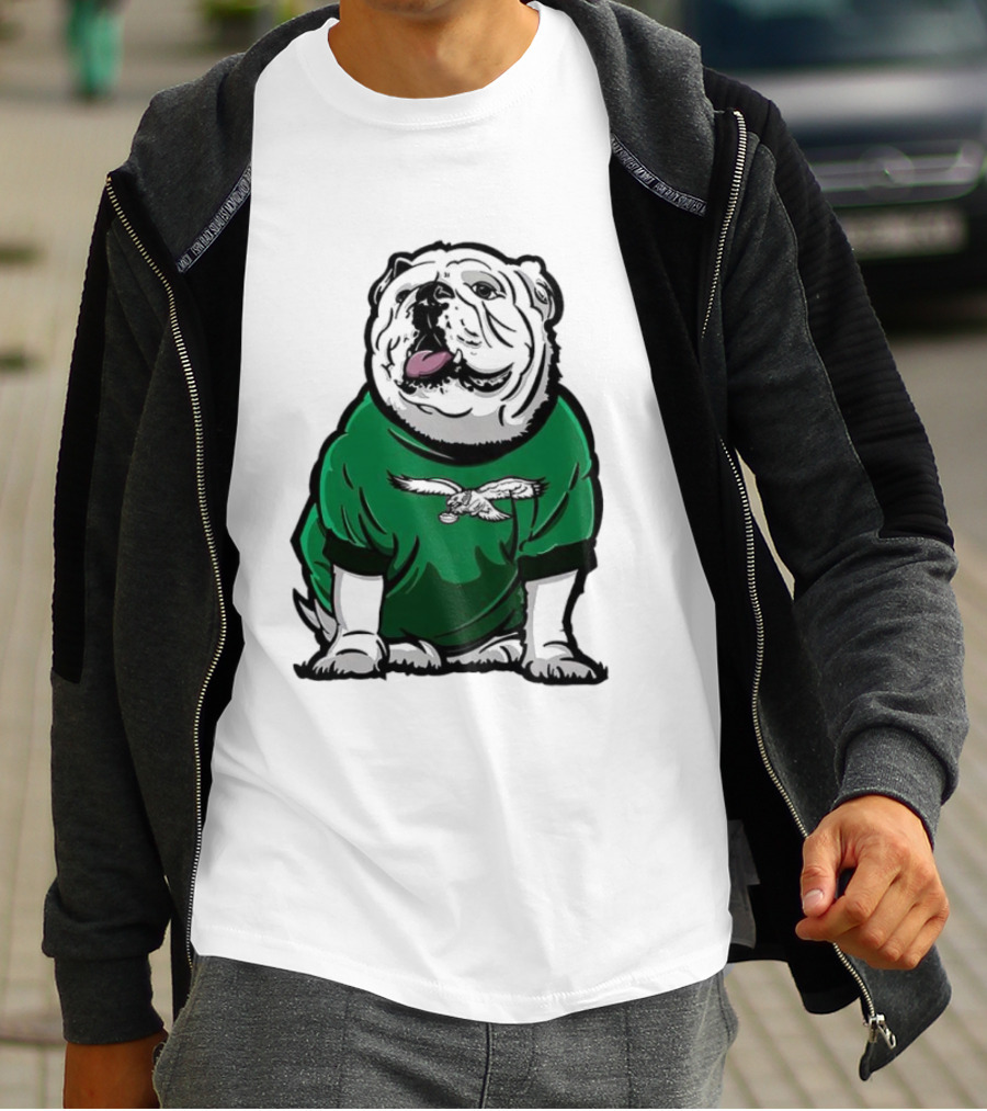 Dawg In Philadelphia Eagles Green Mascot Shirt With Bulldog And Eagle T-Shirt