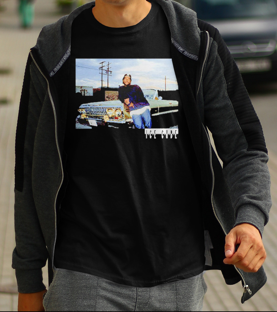 Ice Cube Leaning On Chevy Impala Lowrider T-Shirt