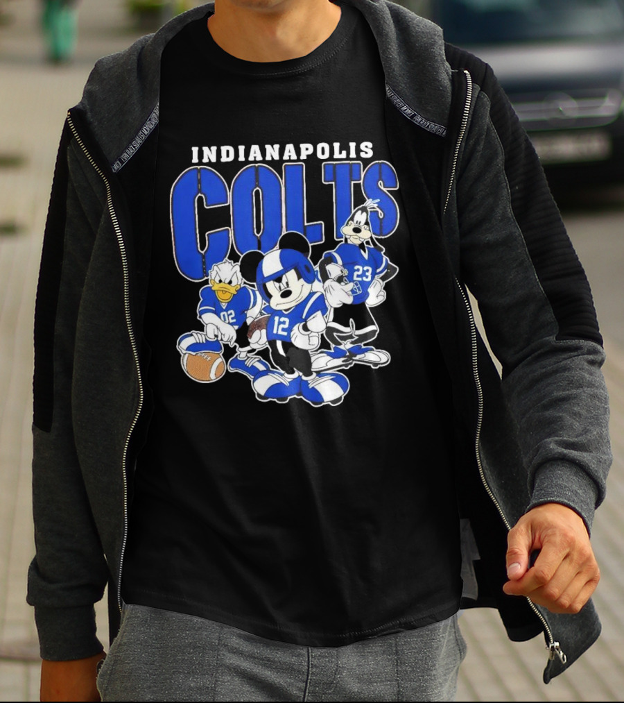 Indianapolis Colts Disney Mickey Donald Duck Goofy Football Team T-Shirt