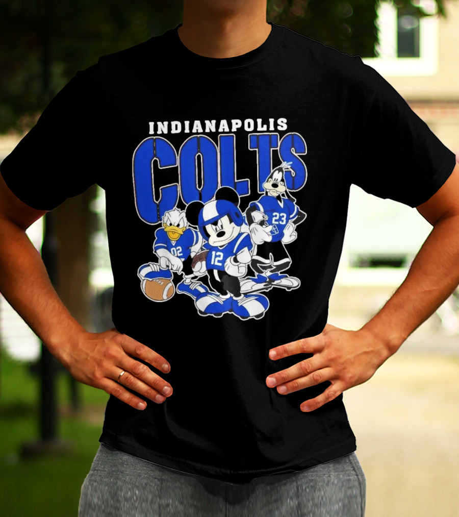 Indianapolis Colts Disney Mickey Donald Duck Goofy Football Team T-Shirt