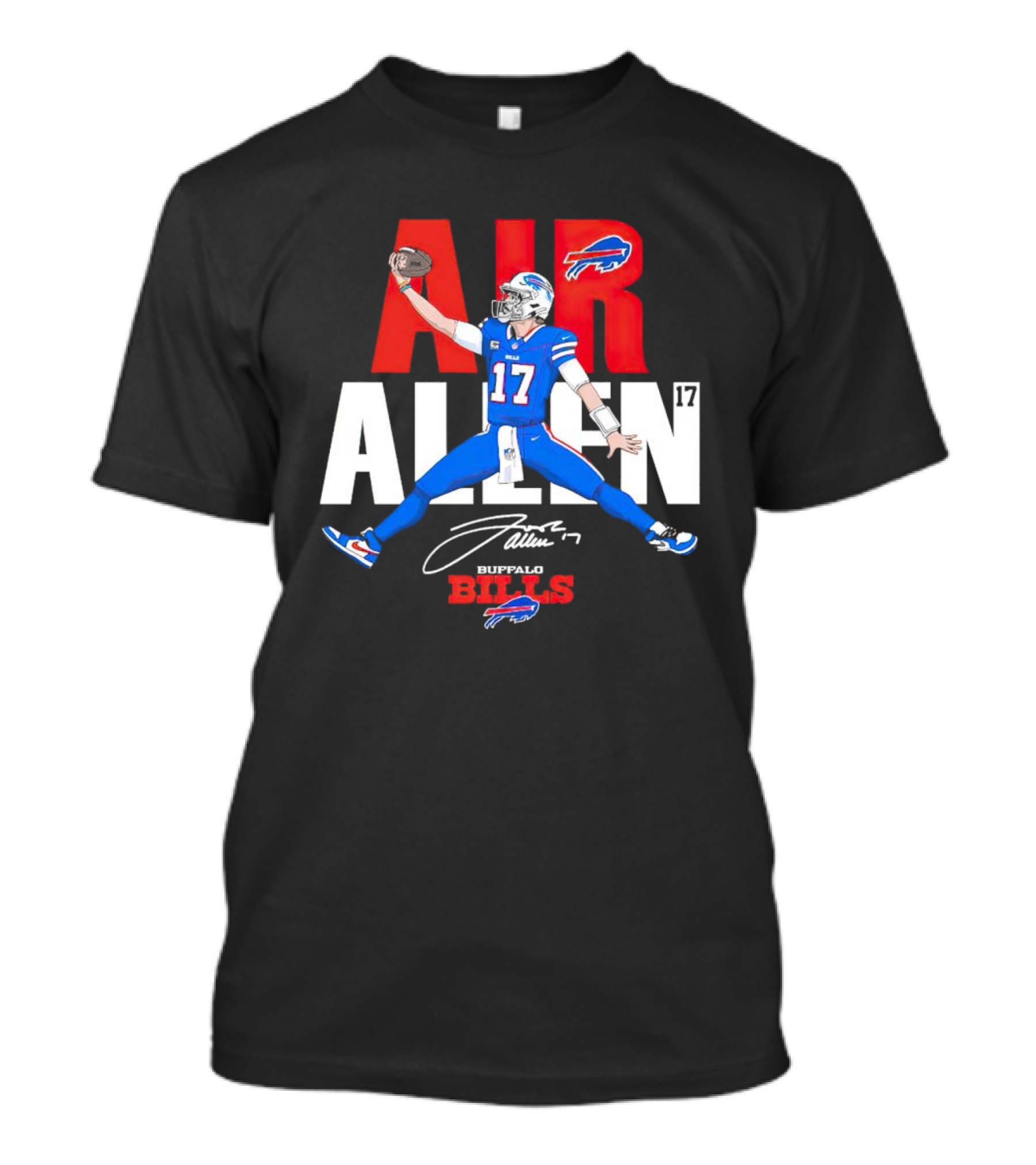 Josh Allen Air Buffalo Bills 17 Signature Football T-Shirt