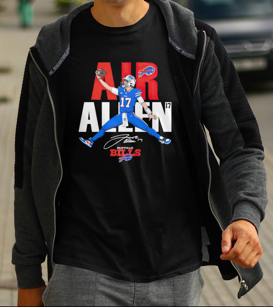Josh Allen Air Buffalo Bills 17 Signature Football T-Shirt
