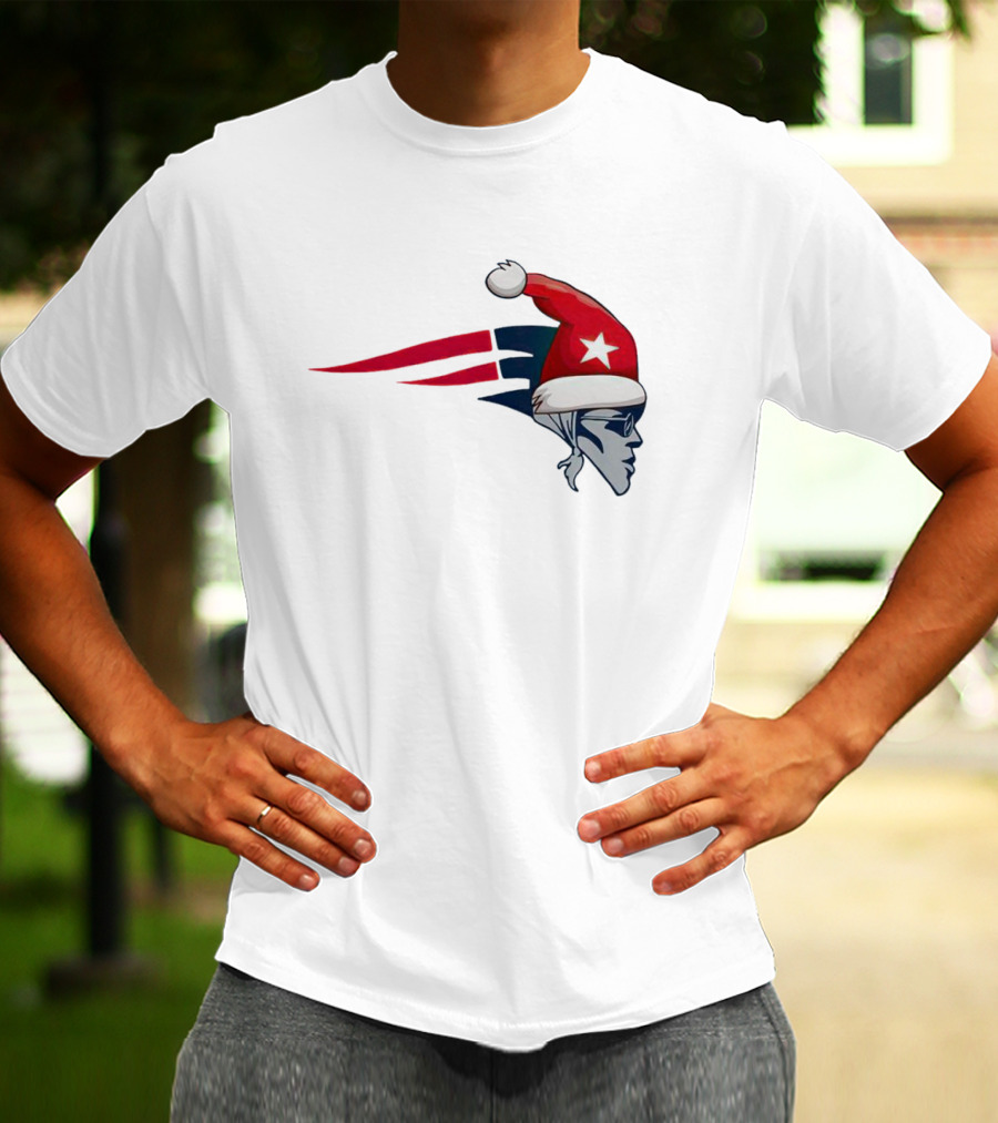 New England Patriots Christmas Santa Hat T-Shirt