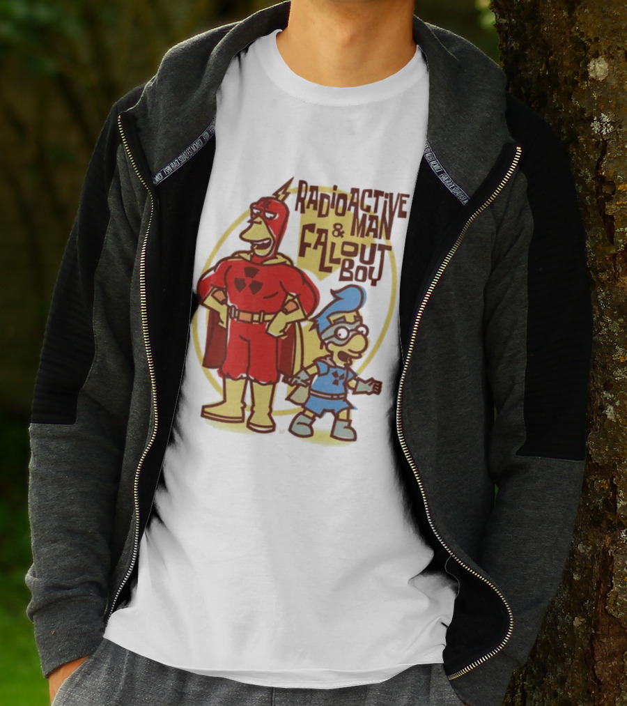 Radioactive Man And Fallout Boy Comic Duo Heroic Power T-Shirt