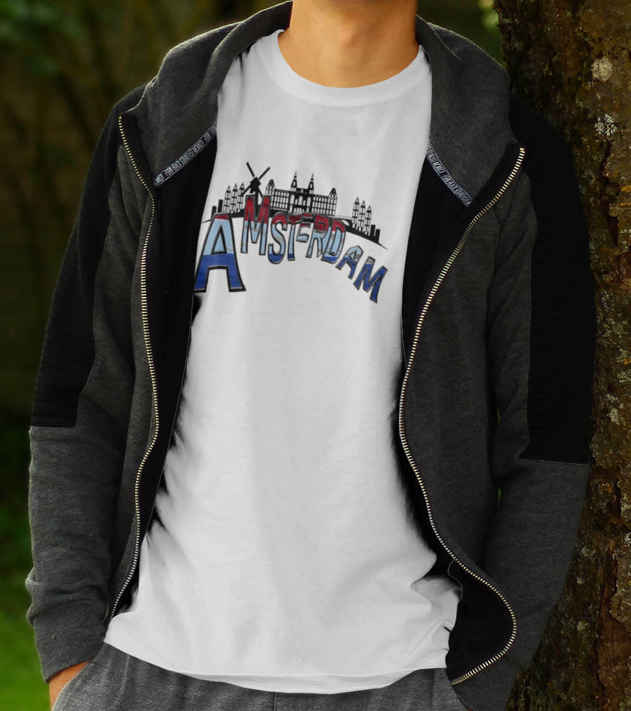 Amsterdam Dutch Skyline Windmill Souvenir T-Shirt