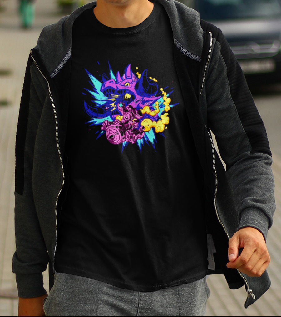 Blizzard Gear Warcraft Rumble Vibrant Dragon Mech Battle Explosion T-Shirt