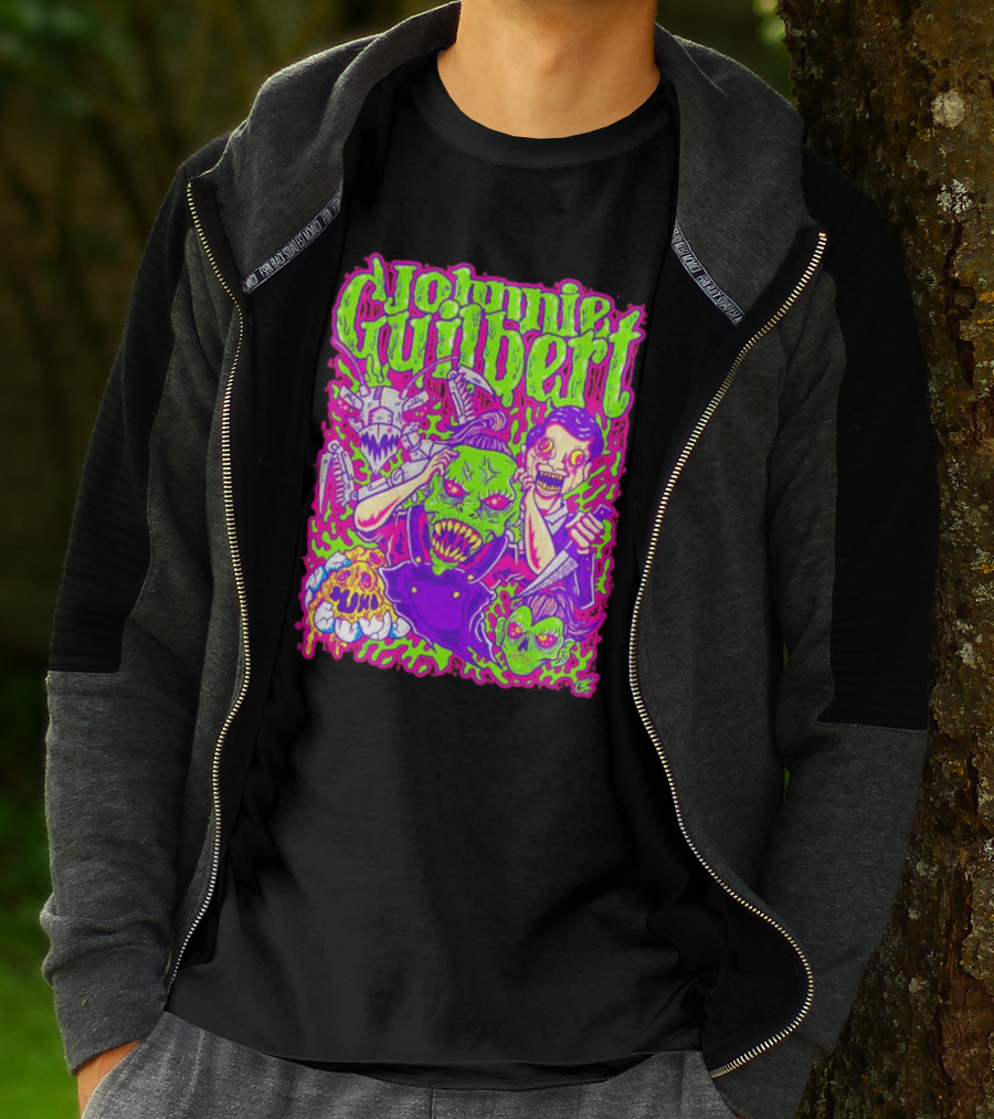 Johnnie Guilbert Haunted Ghouls Monster Faces T-Shirt