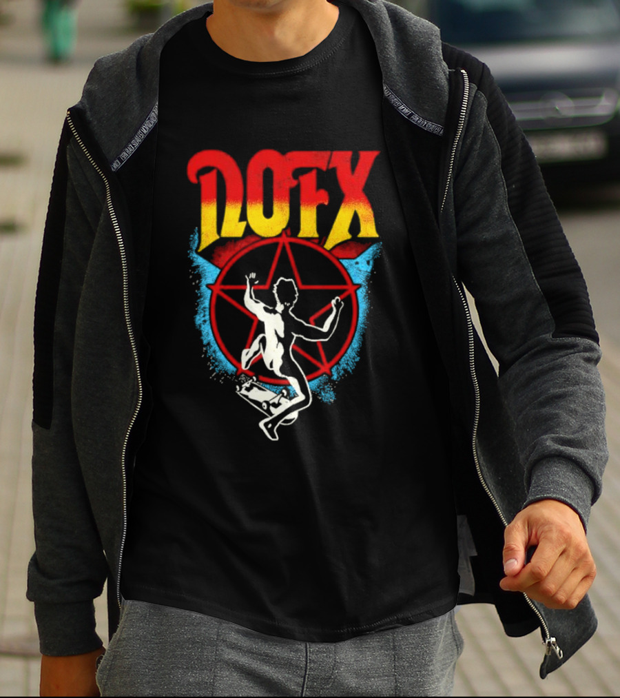 NOFX Skateboarding Pentagram Kickflip T-Shirt