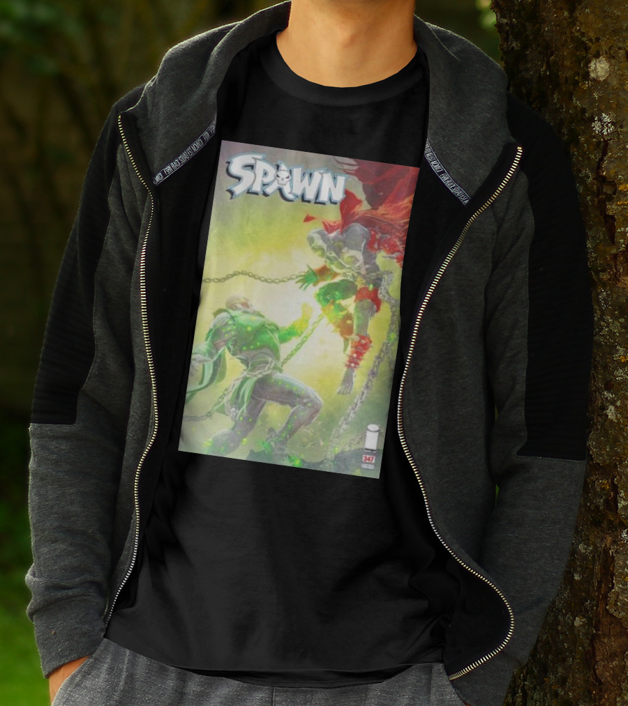 Spawn 347 Comic Cover Dark Hero Battle Chains T-Shirt