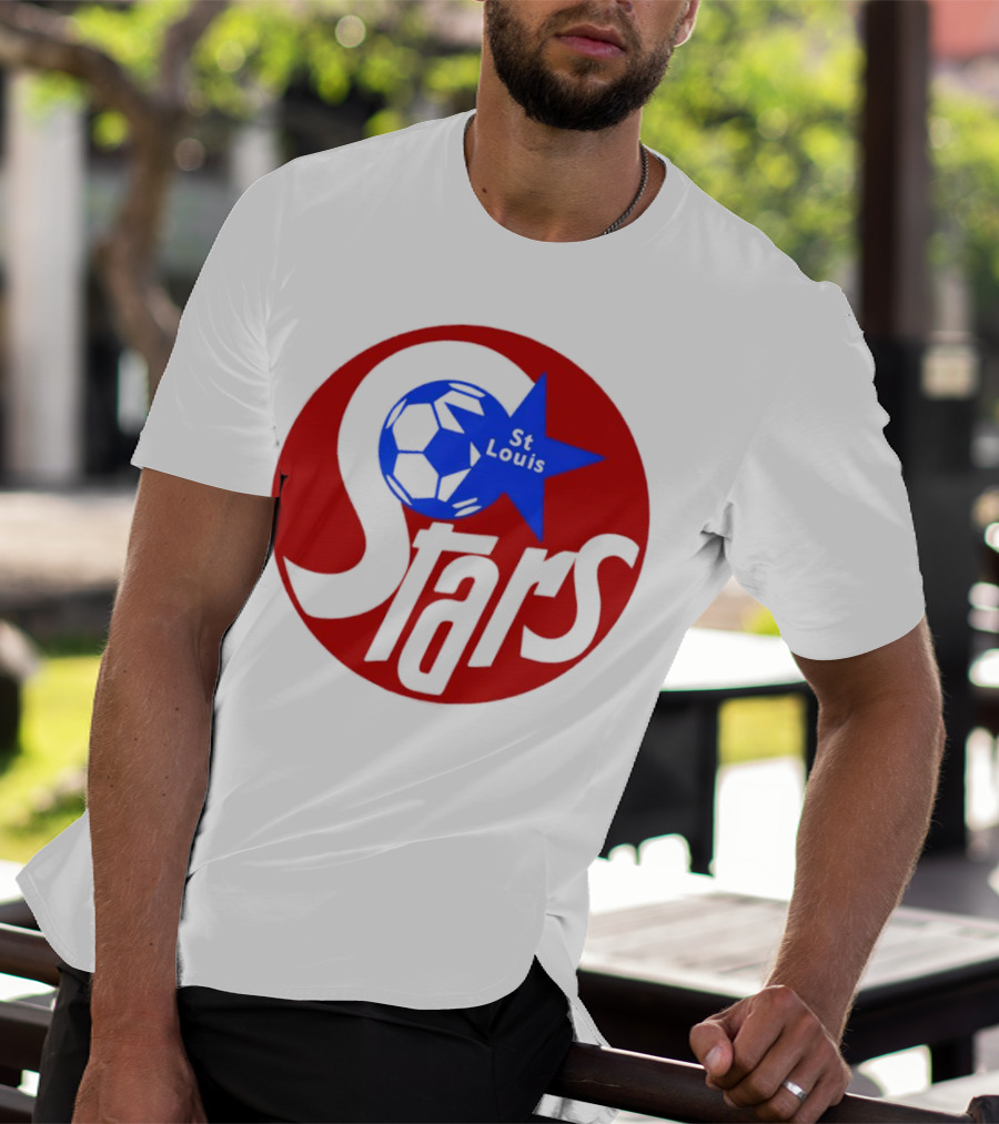 St Louis Stars Soccer 1977 NASL Classic Logo With Soccer Ball And Blue Star T-Shirt