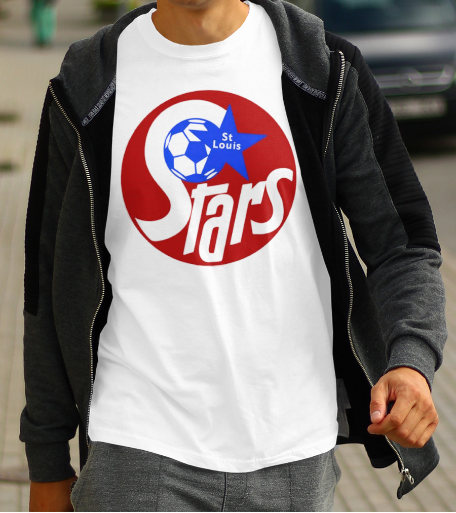 St Louis Stars Soccer 1977 NASL Classic Logo With Soccer Ball And Blue Star T-Shirt