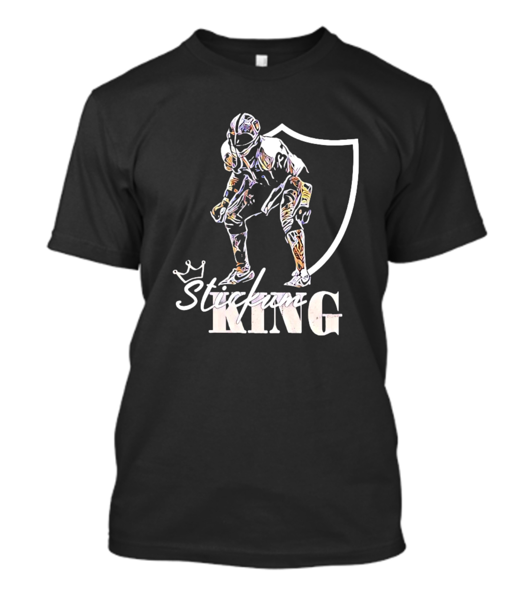 Stickum King Football Shield Drawing T-Shirt