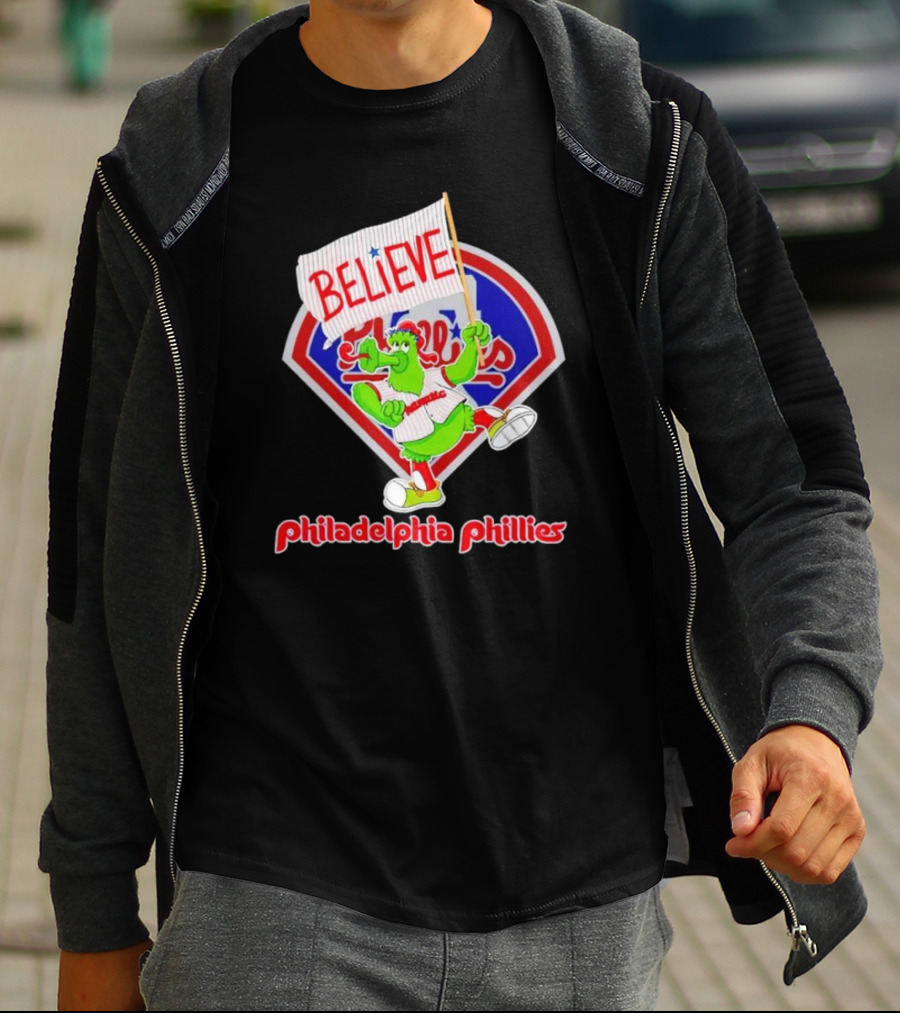 Phillie Phanatic Believe Philadelphia Phillies Baseball Fan T-Shirt