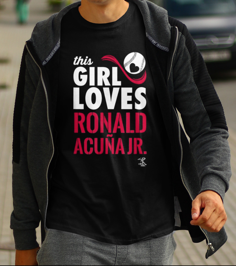 This Girl Loves Ronald Acuna Jr Gameday Baseball Heart T-Shirt