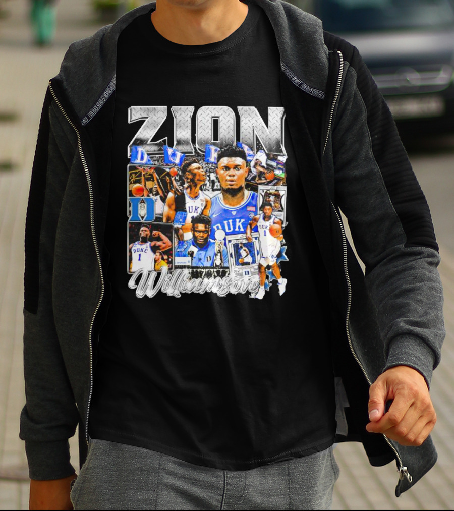 Zion Williamson Duke Blue Devils Collage Basketball Highlights T-Shirt