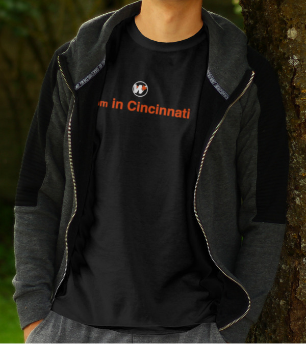 1pm In Cincinnati Football Motif With Tiger-Themed Emblem T-Shirt
