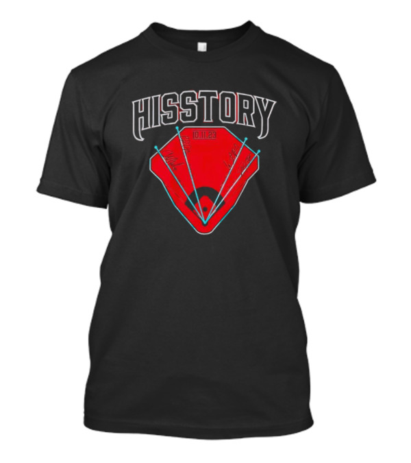 Arizona Diamondbacks Hisstory 10.11.23 Home Plate Red Baseball T-Shirt