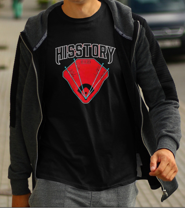 Arizona Diamondbacks Hisstory 10.11.23 Home Plate Red Baseball T-Shirt