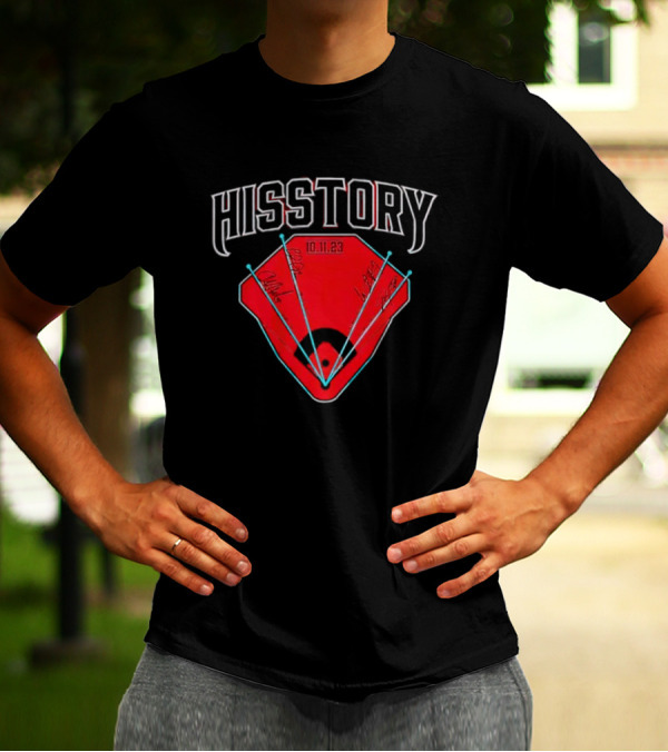 Arizona Diamondbacks Hisstory 10.11.23 Home Plate Red Baseball T-Shirt