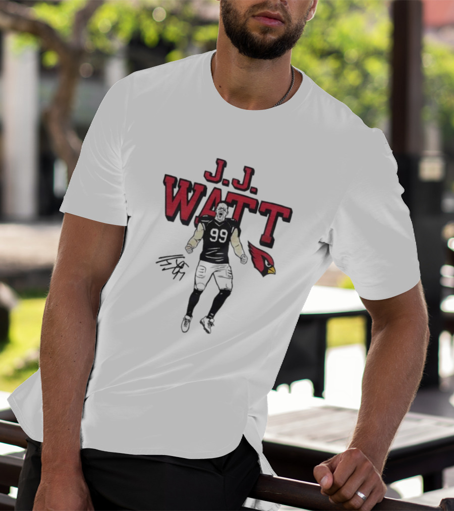 J.J. Watt Cardinals Signature Football T-Shirt