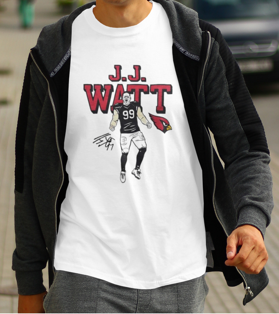 J.J. Watt Cardinals Signature Football T-Shirt
