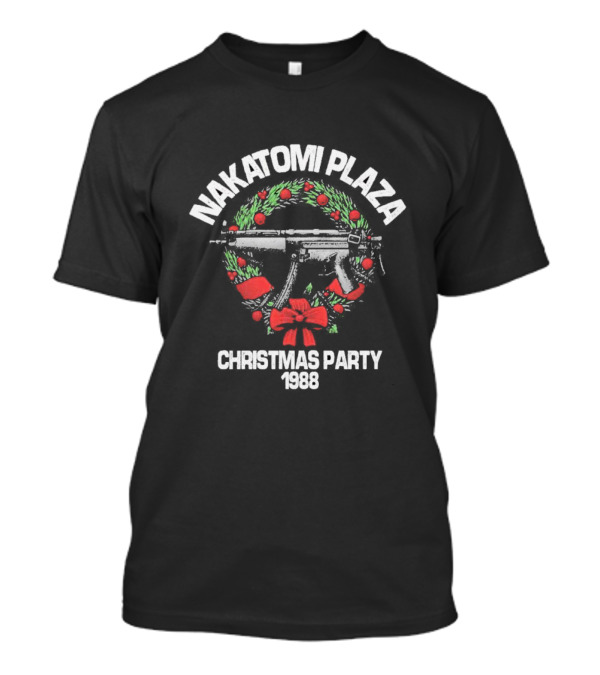 Nakatomi Plaza 1988 Christmas Party Gun Wreath T-Shirt
