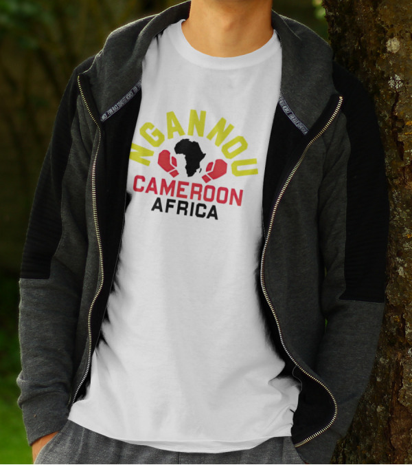 Ngannou Cameroon Africa Boxing Gloves Map T-Shirt