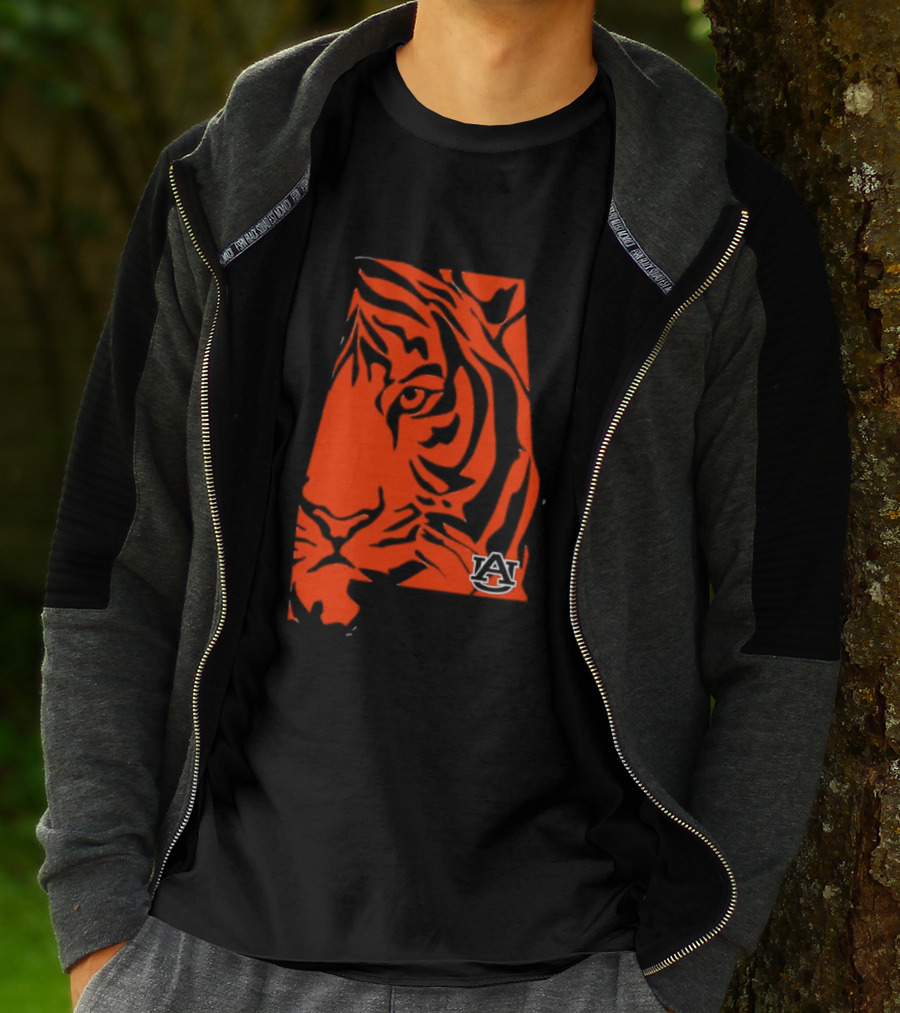 Auburn Tigers A Logo With Striped Tiger Face T-Shirt